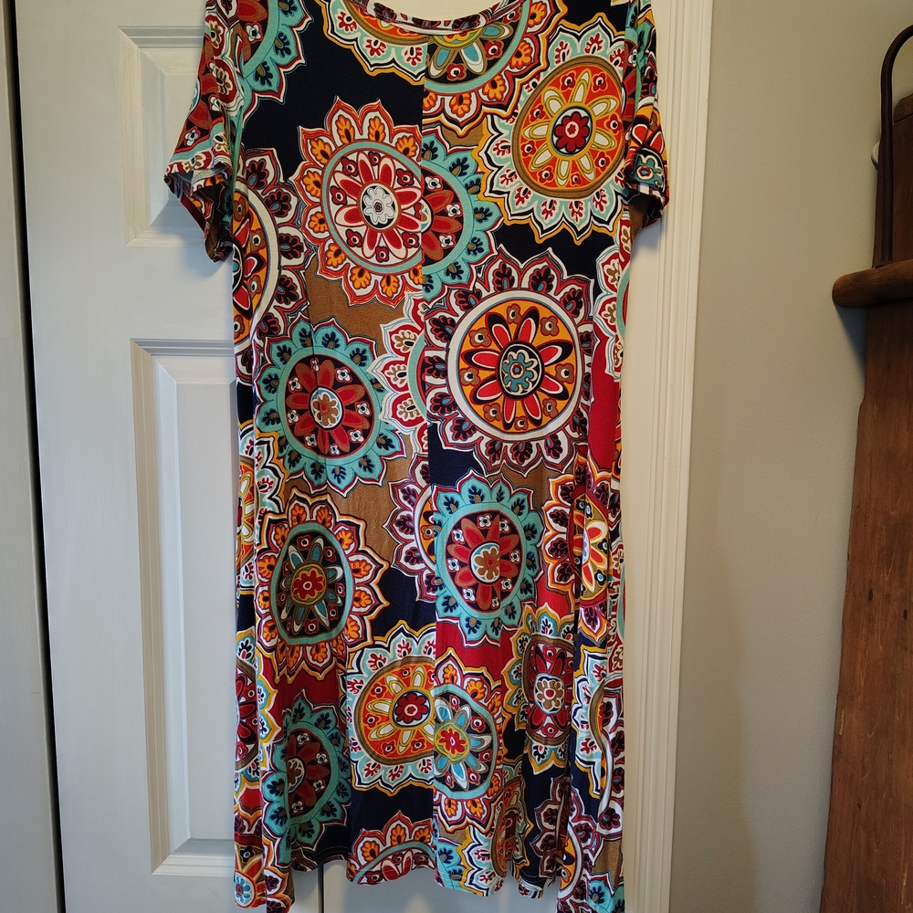 Colorful Mandala Print Dress - Picture 3 of 4